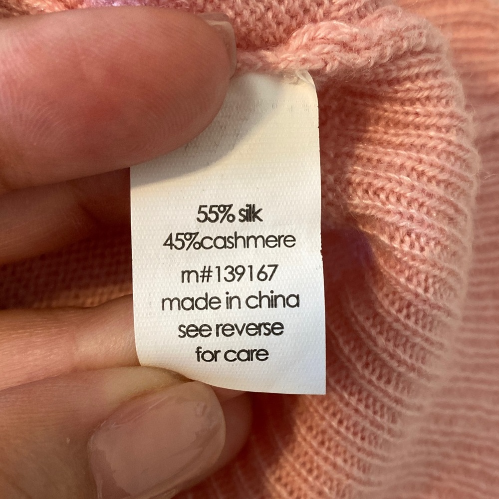 27 Miles Malibu Luella Pink Sweater with White Stars Medium Cashmere Sweater - Picture 5 of 7